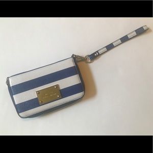 Michael Kors striped wristlet wallet